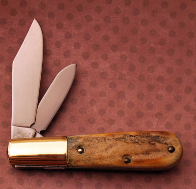 Colonel Coon Stag Barlow Coon etched small Blade - 2