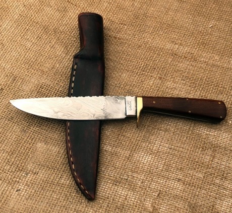 Billy Watson Handmade Damascus Drop Point Hunter