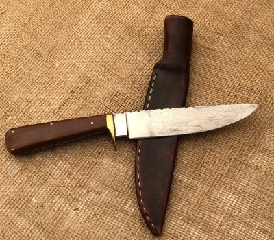 Billy Watson Handmade Damascus Drop Point Hunter - 2