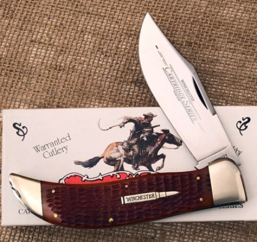 Winchester Burnt Orange Bone Clasp knife