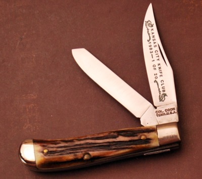 Colonel Coon Stag Handle Mini Trapper