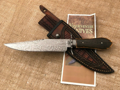 Terry Vandeventer Ornate Damascus Bowie Knife