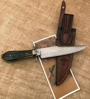 Terry Vandeventer Ornate Damascus Bowie Knife - 2