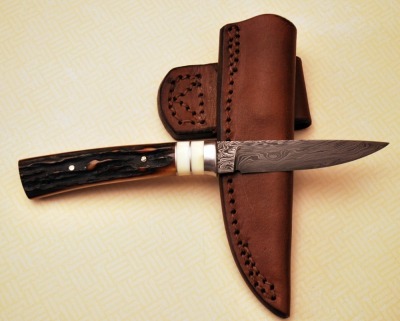 Lin Rhea Stag Handle Drop Point - 2