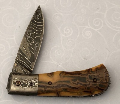 Don Hanson III (Sunfish Forge) Damascus Mammoth Locking Liner - 2