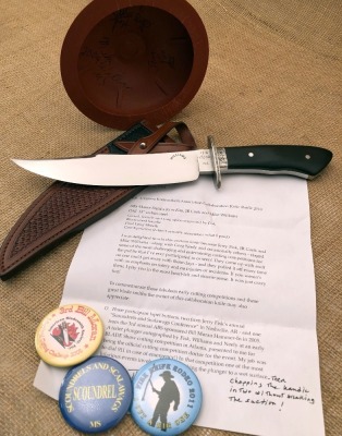 Jerry Fisk, JR Cook and Mike Williams Arkansas Knifemakers Association Master Smith Collaboration knife 2010,