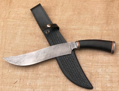 Kevin Cashen Damascus Serpentine Camp Knife