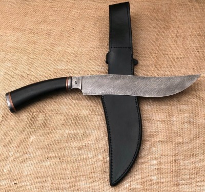 Kevin Cashen Damascus Serpentine Camp Knife - 2