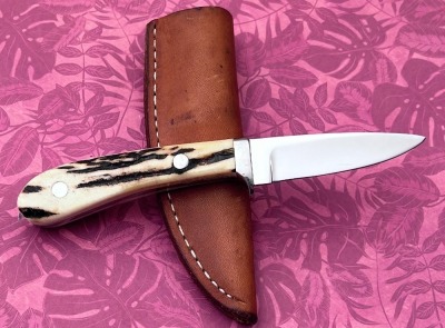 Handmade Drop Point Hunter marked TDK - 2