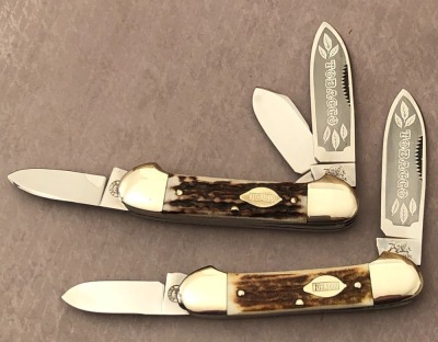 Pair of Bulldog Brand Stag Tobacco Canoes