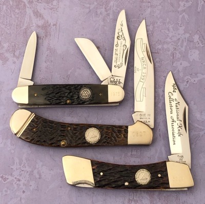 Three Case NKCA Bone Knives