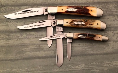 Trio of Case 1979 Bradford Centennial Stag