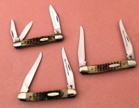 2 Muskrats and Whittler Case 1983 Second Cut Stag Series