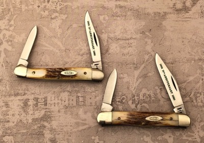 Case 75th Anniv. Stag half whittler & baby copperhead.