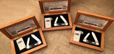 Trio of Case NKCA 25th Anniversary Commemorative Bone Canoes