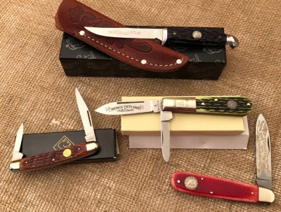 Puma, Queen, Burnt Chimney and Fight'n Rooster Club knives