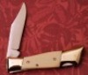 Colonel Coon Smooth White Bone Fileworked Lockback - 2