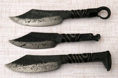 3 Tai Goo Railroad Spike Art Knives