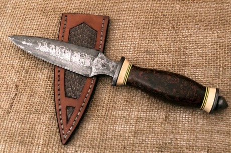 Gene Osborne/Center Cross Damascus Dagger