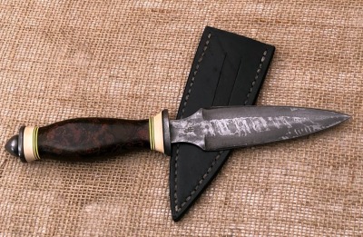 Gene Osborne/Center Cross Damascus Dagger - 2