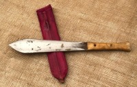 Handmade leather covered throwing knife