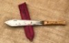 Handmade leather covered throwing knife