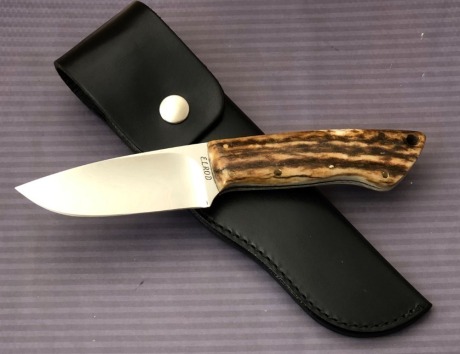 Roger Elrod Handmade Stag Handle Drop Point Hunter