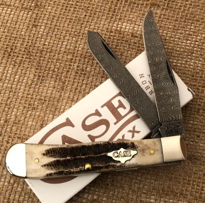 Case Vintage Bone Damascus Trapper