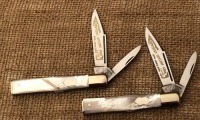 Pair of Fight'n Rooster Pearl Handle Doctors Knives