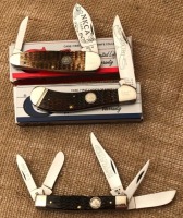 Three Case Bone NKCA Club Knives