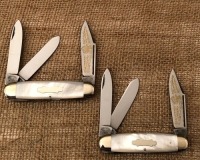 Pair of Fight'n Rooster Pearl Cattleman Whittlers