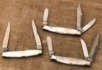 Trio of Fight'n Rooster Kentucky Cutlery Assn Pearl Handles