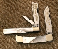Pair of Fight'n Rooster Pearl Club Knives