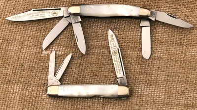 Fight'n Rooster Pearl Lockback Whittler & 5 bl. Stockman