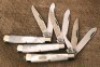 Three Fight'n Rooster Pearl Handle KY Trappers