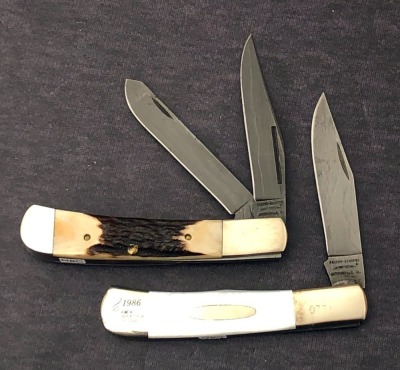 Two Parker-Edwards Damascus Trappers