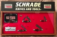 Schrade Tough Display Case With 4 Bone Handles