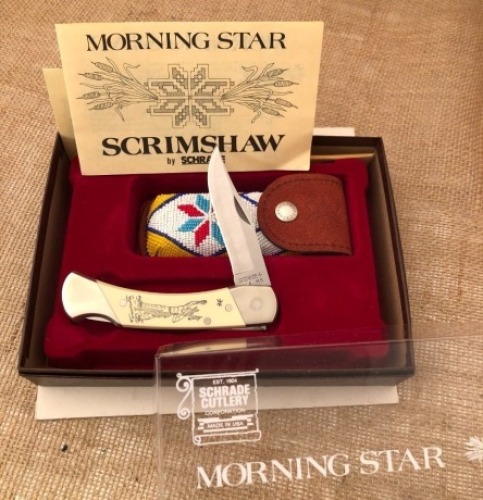 Schrade Scrimshaw Morning Star Lockback