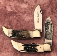 Pair of Parker Stag Handle Lockback Clasp Knives