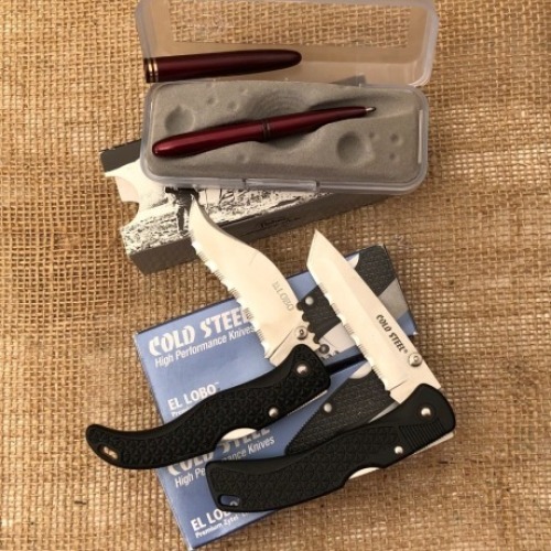 Two Cold Steel Lockbacks and a Fisher Space Pen