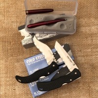 Two Cold Steel Lockbacks and a Fisher Space Pen