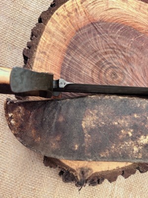 Dan Winkler Damascus Forged Bowie with Karen Shook Sheath - 4