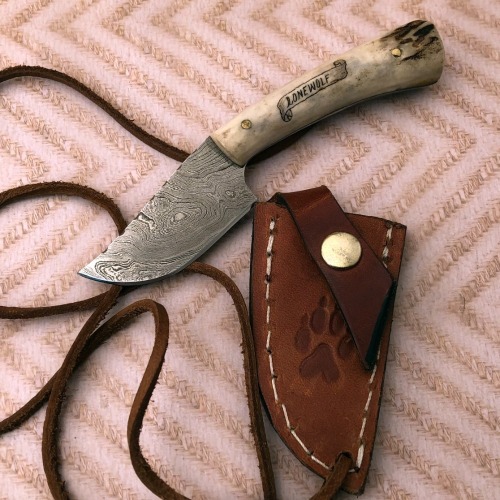 J.A. Lonewolf Damascus Mini Skinner