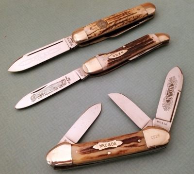 Three NKCA/NKC&DA Stag Handle