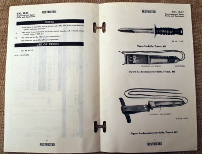 Army Service Forces Catalog for Trench Knife M3 and M1918 MK I - 2
