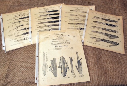 Pocket Knife Catalog Pages from JY Cowlishaw and The W Bingham Co