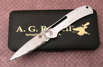 AG Russell Damascus Frame Lock