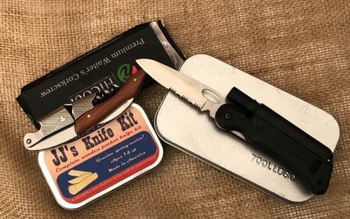 ToolLogic, HiGroup Corkscrew and a JJ's Wood Knife Kit