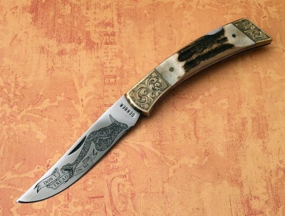 Gerber Engraved Stag Lockback