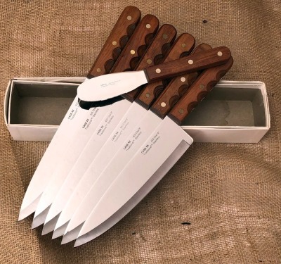 Six Case 8" Chefs Knives and a Bagel Knife